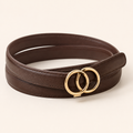 CAEL Modern Belt in espresso with gold double-ring buckle