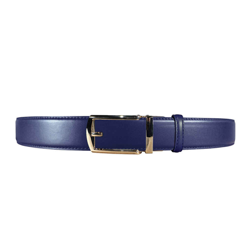 Men's Dark Navy Blue Belt - Gold Polished buckle