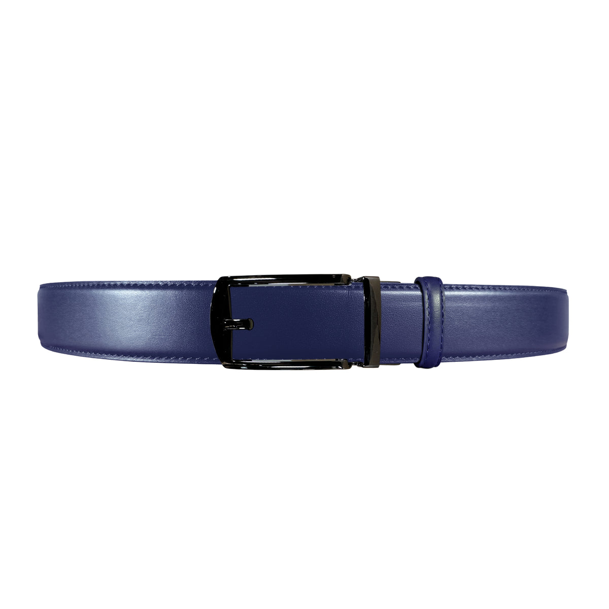 Men's Dark Navy Blue Belt - Gun Metal Polished buckle